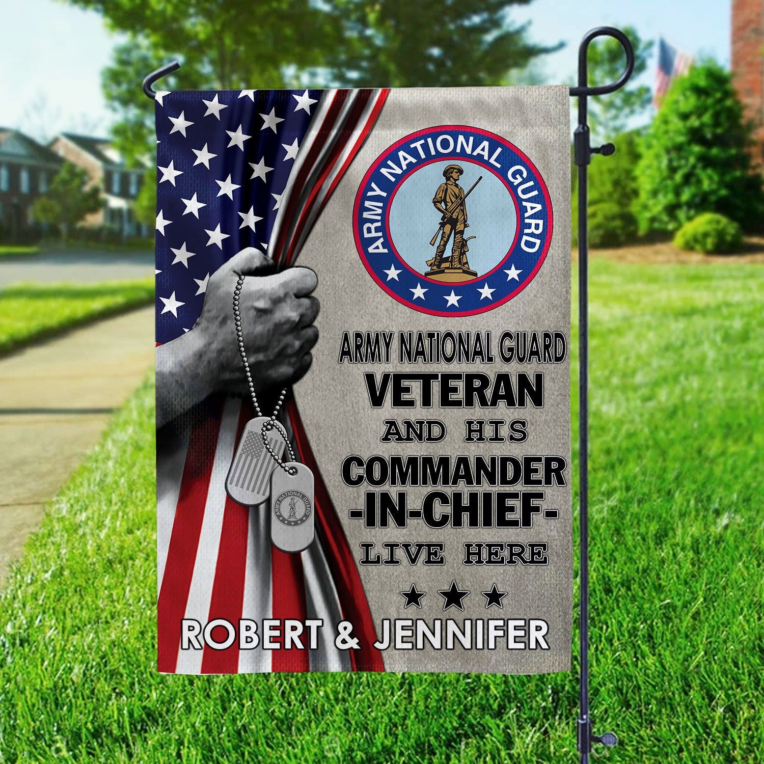 US Army National Guard Veteran Flag, Custom Name, Gift For Army National Guard Veteran, American Flag, Patriotic Flag, Garden Flag, House Flag, Best Gifts On Father's Day, Independence Day, Veterans Day.