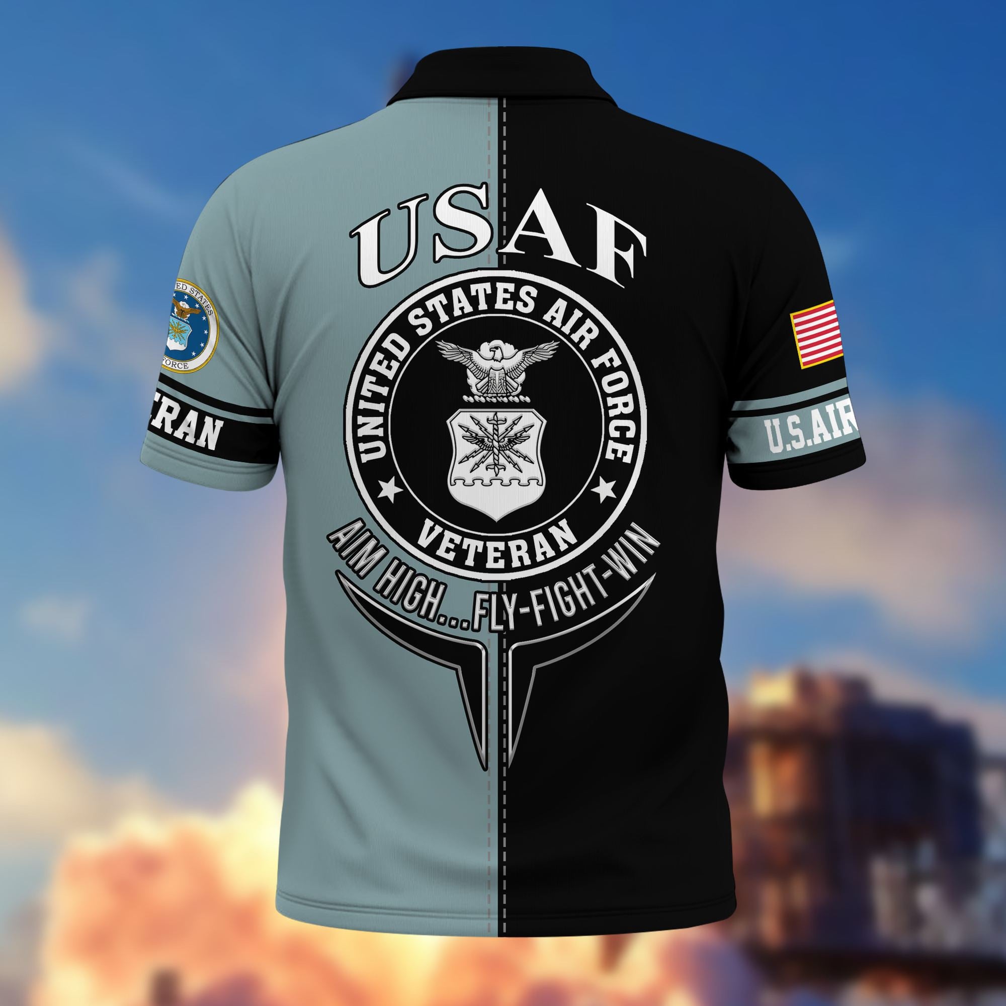 Premium US Veterans Polo Shirt, Gifts For US Veterans, Gifts On Father's Day, Armed Forces Day, Independence Day, Veterans Day.