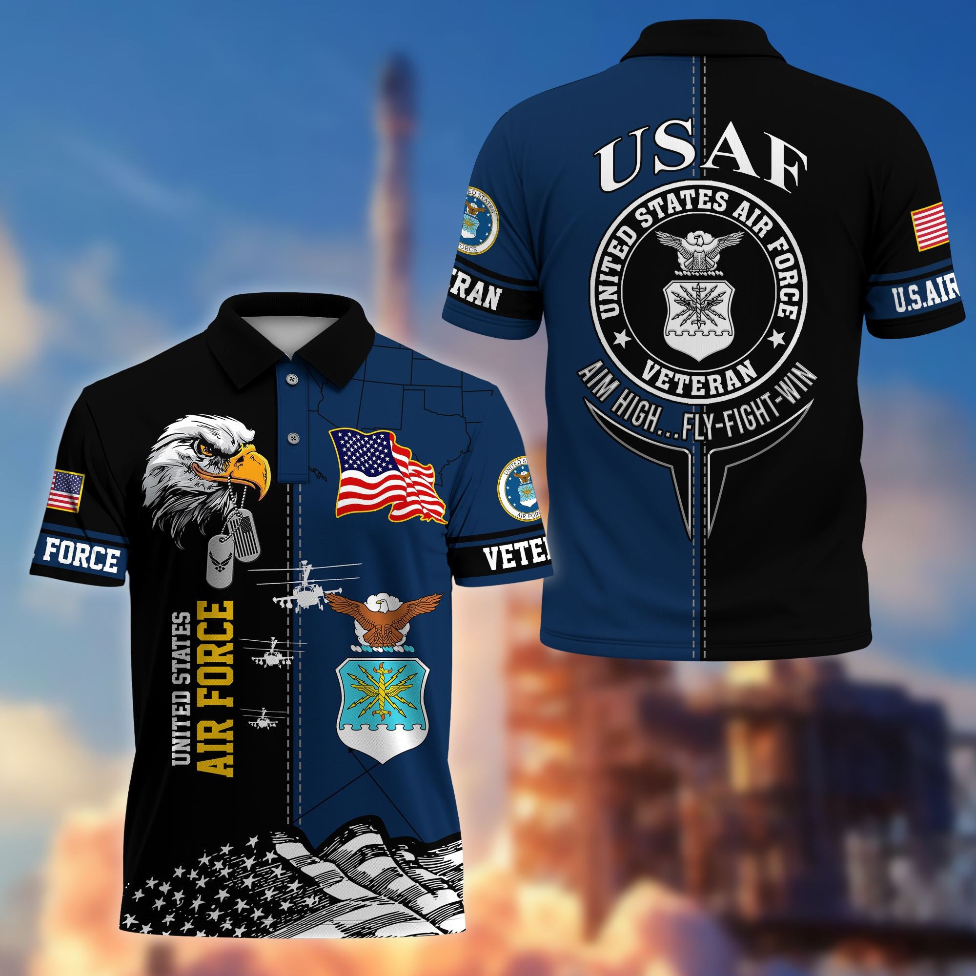 Premium US Veterans Polo Shirt, Gifts For US Veterans, Gifts On Father's Day, Armed Forces Day, Independence Day, Veterans Day.