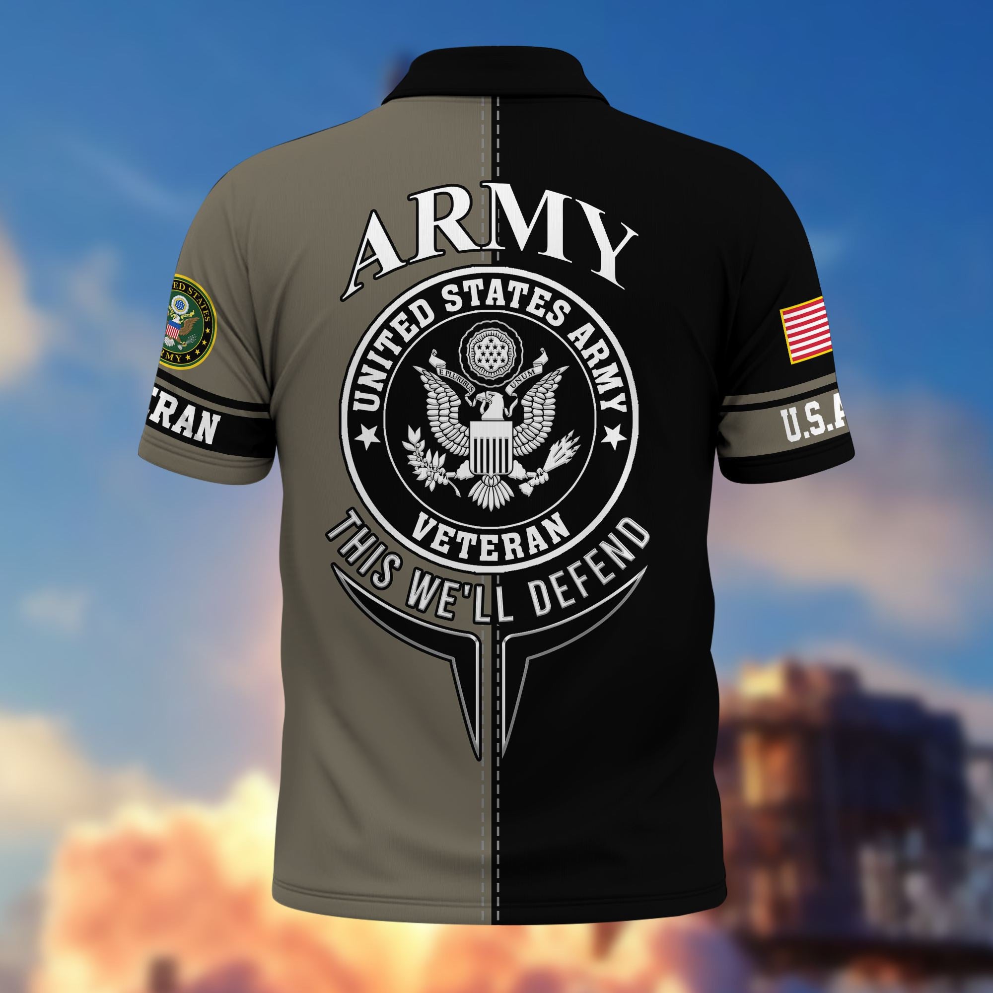 Premium US Veterans Polo Shirt, Gifts For US Veterans, Gifts On Father's Day, Armed Forces Day, Independence Day, Veterans Day.