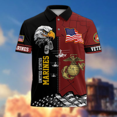 Premium US Veterans Polo Shirt, Gifts For US Veterans, Gifts On Father's Day, Armed Forces Day, Independence Day, Veterans Day.