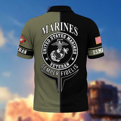 Premium US Veterans Polo Shirt, Gifts For US Veterans, Gifts On Father's Day, Armed Forces Day, Independence Day, Veterans Day.