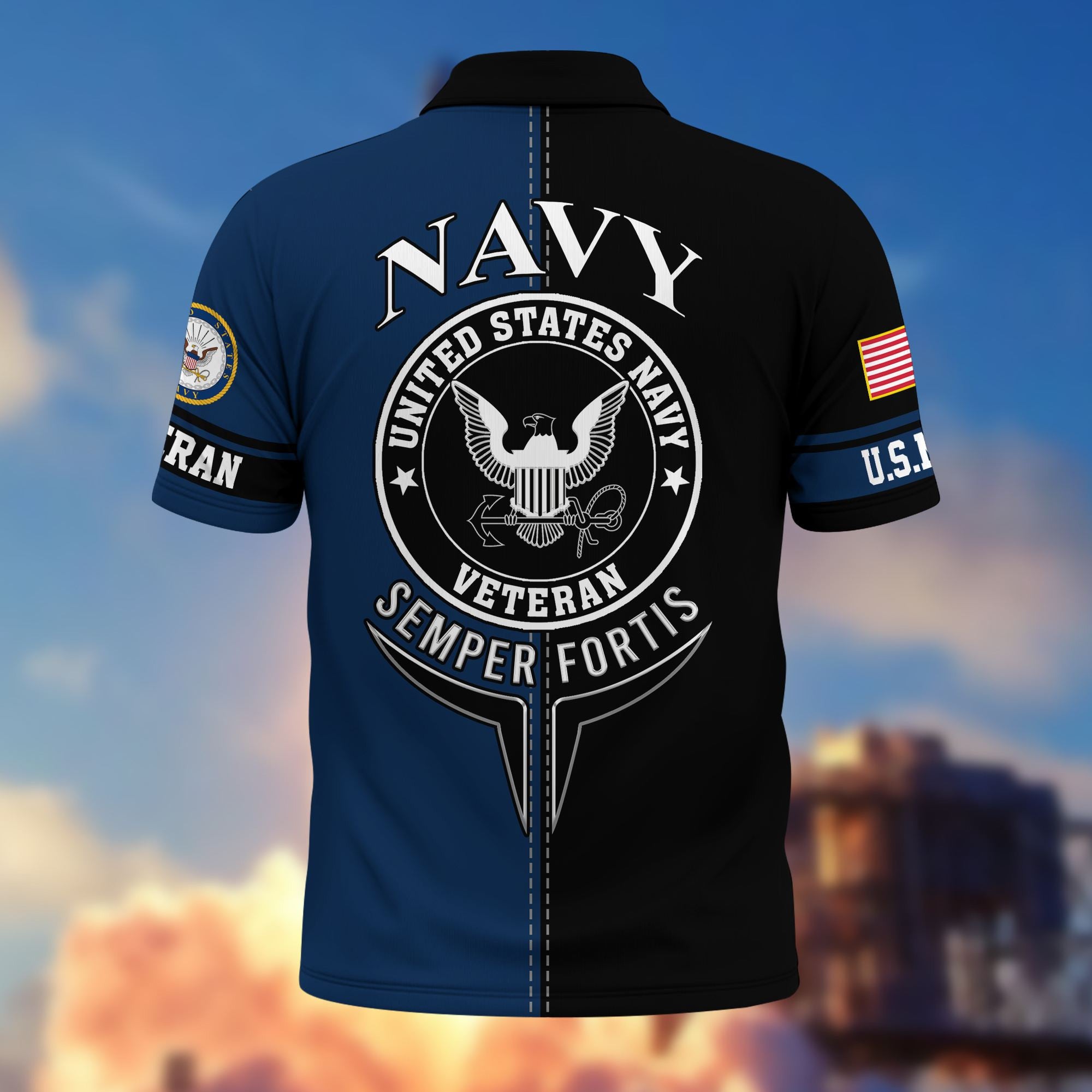 Premium US Veterans Polo Shirt, Gifts For US Veterans, Gifts On Father's Day, Armed Forces Day, Independence Day, Veterans Day.