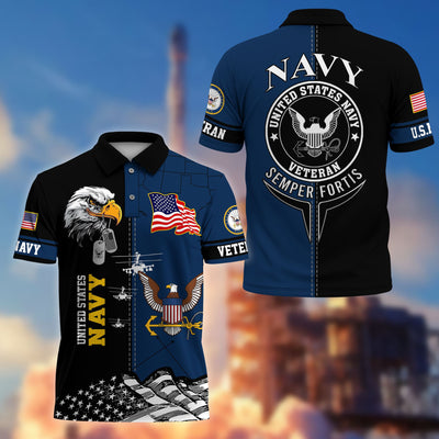Premium US Veterans Polo Shirt, Gifts For US Veterans, Gifts On Father's Day, Armed Forces Day, Independence Day, Veterans Day.