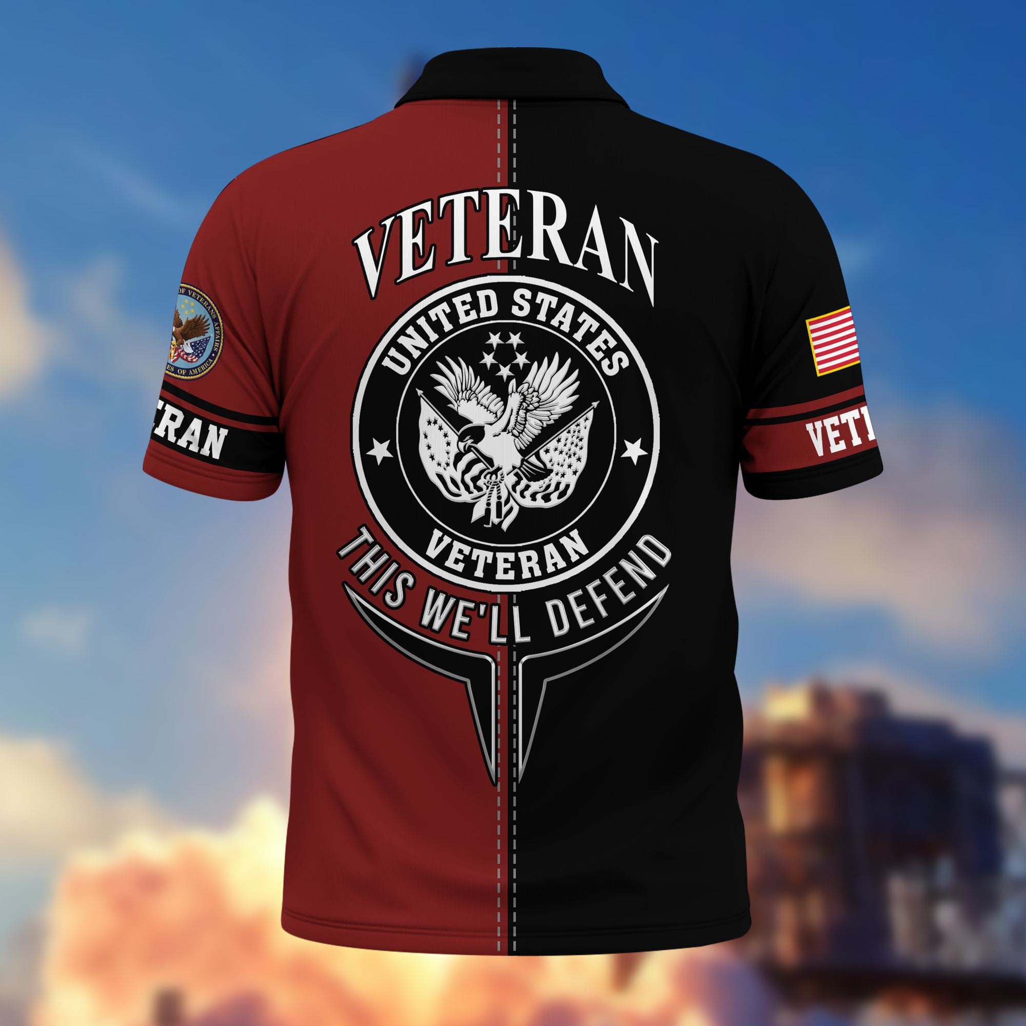 Premium US Veterans Polo Shirt, Gifts For US Veterans, Gifts On Father's Day, Armed Forces Day, Independence Day, Veterans Day.