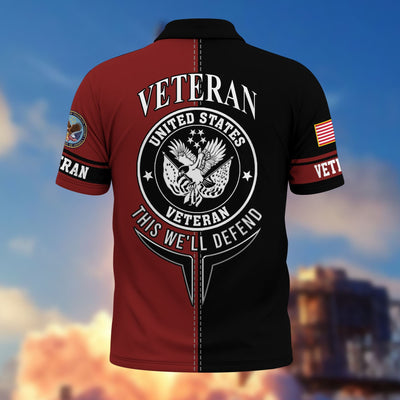 Premium US Veterans Polo Shirt, Gifts For US Veterans, Gifts On Father's Day, Armed Forces Day, Independence Day, Veterans Day.