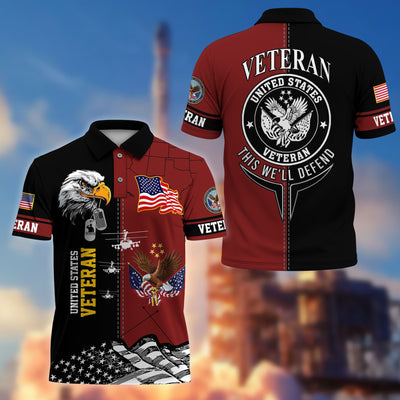Premium US Veterans Polo Shirt, Gifts For US Veterans, Gifts On Father's Day, Armed Forces Day, Independence Day, Veterans Day.