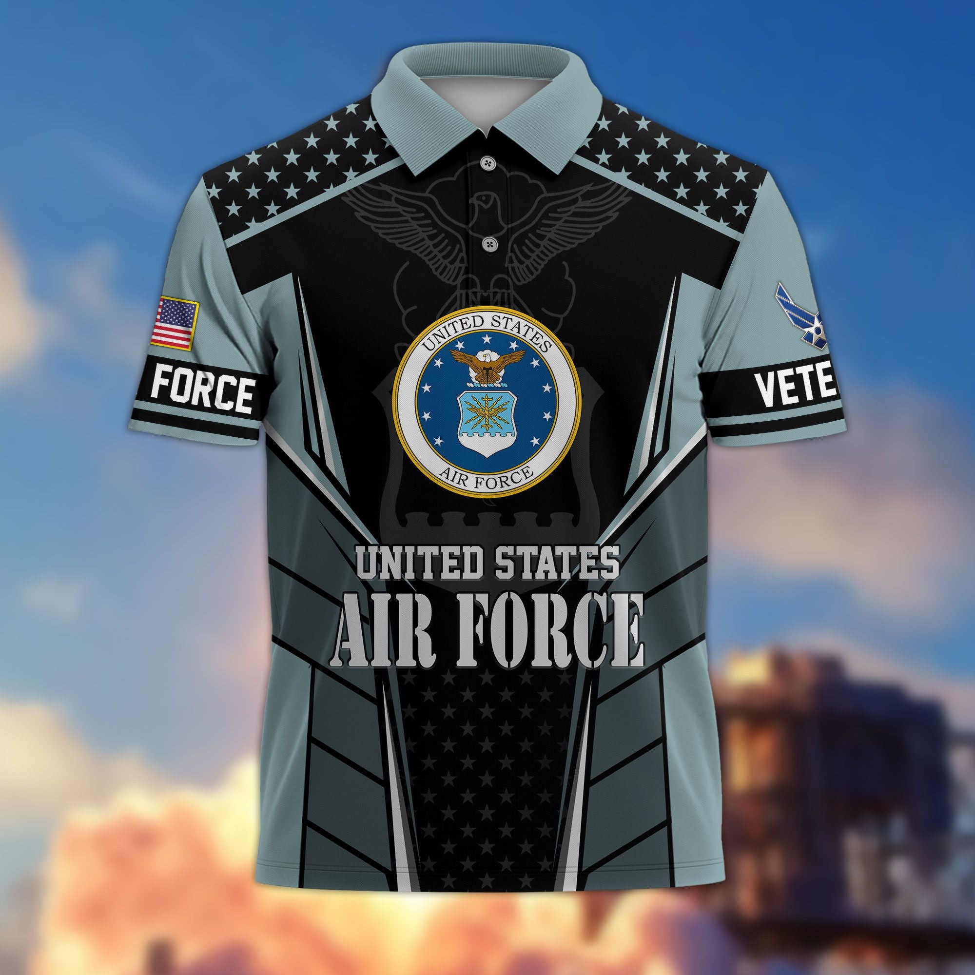 Premium US Veterans Polo Shirt, Gifts For US Veterans, Best Gifts On Father's Day, Armed Forces Day, Independence Day, Veterans Day.