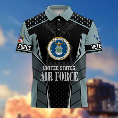 Premium US Veterans Polo Shirt, Gifts For US Veterans, Best Gifts On Father's Day, Armed Forces Day, Independence Day, Veterans Day.