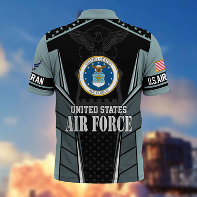 Premium US Veterans Polo Shirt, Gifts For US Veterans, Best Gifts On Father's Day, Armed Forces Day, Independence Day, Veterans Day.