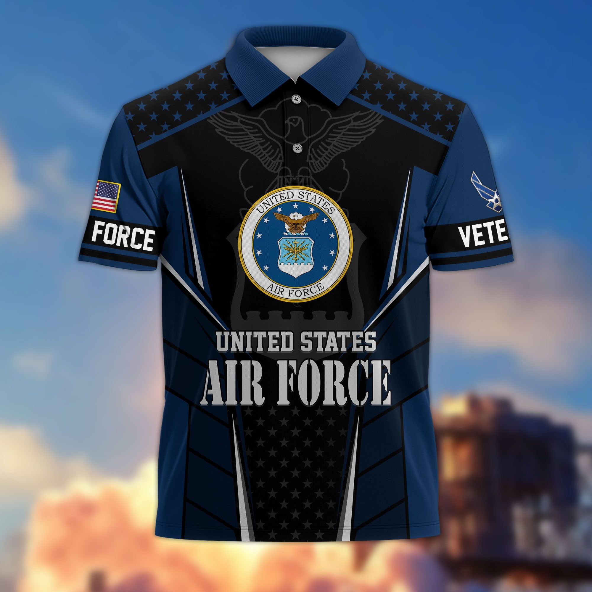 Premium US Veterans Polo Shirt, Gifts For US Veterans, Best Gifts On Father's Day, Armed Forces Day, Independence Day, Veterans Day.