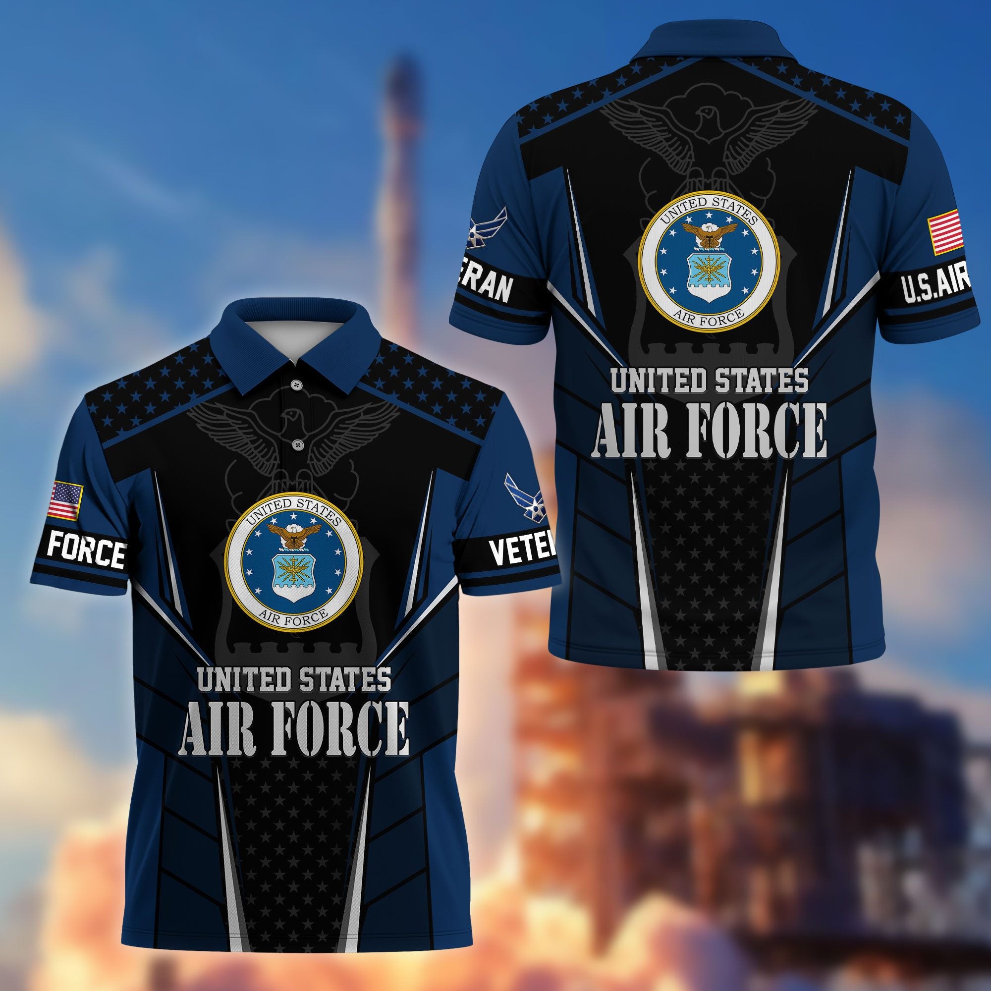 Premium US Veterans Polo Shirt, Gifts For US Veterans, Best Gifts On Father's Day, Armed Forces Day, Independence Day, Veterans Day.