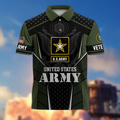 Premium US Veterans Polo Shirt, Gifts For US Veterans, Best Gifts On Father's Day, Armed Forces Day, Independence Day, Veterans Day.