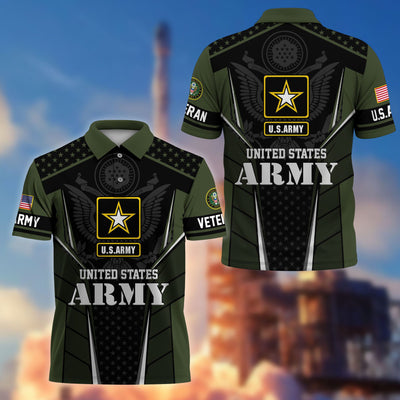 Premium US Veterans Polo Shirt, Gifts For US Veterans, Best Gifts On Father's Day, Armed Forces Day, Independence Day, Veterans Day.