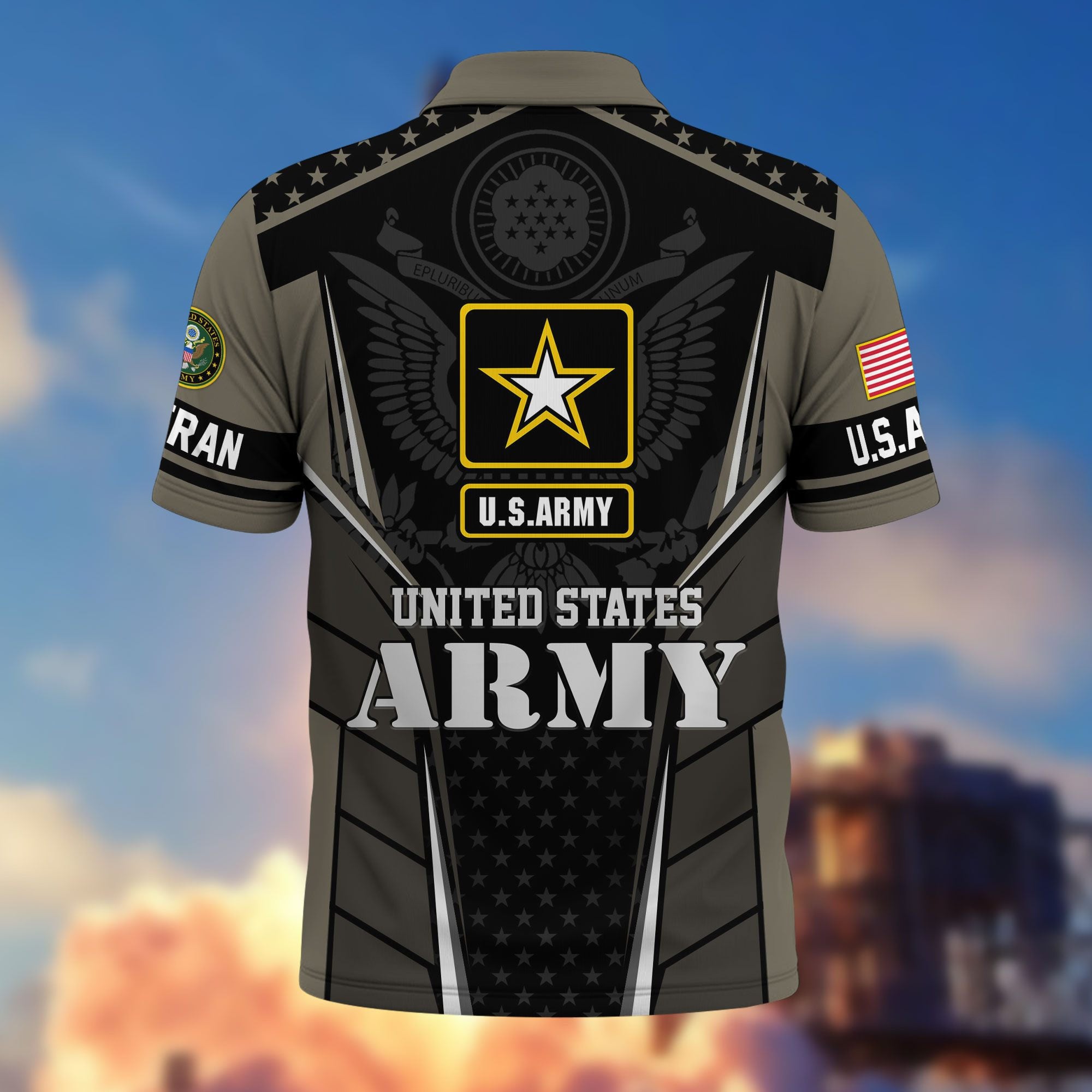 Premium US Veterans Polo Shirt, Gifts For US Veterans, Best Gifts On Father's Day, Armed Forces Day, Independence Day, Veterans Day.
