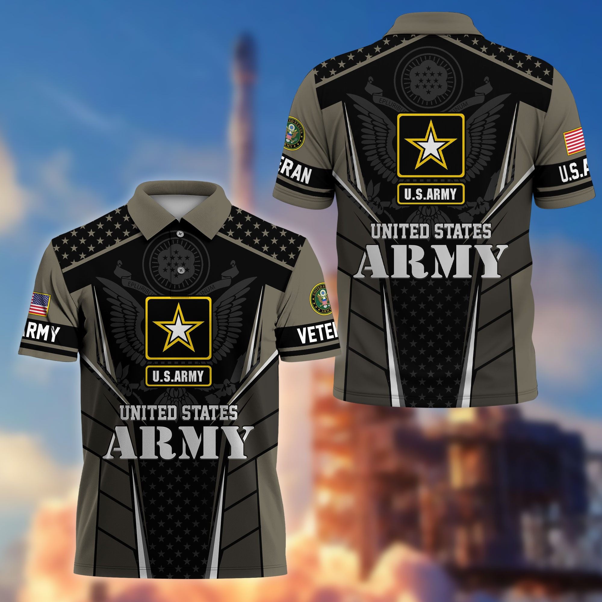 Premium US Veterans Polo Shirt, Gifts For US Veterans, Best Gifts On Father's Day, Armed Forces Day, Independence Day, Veterans Day.