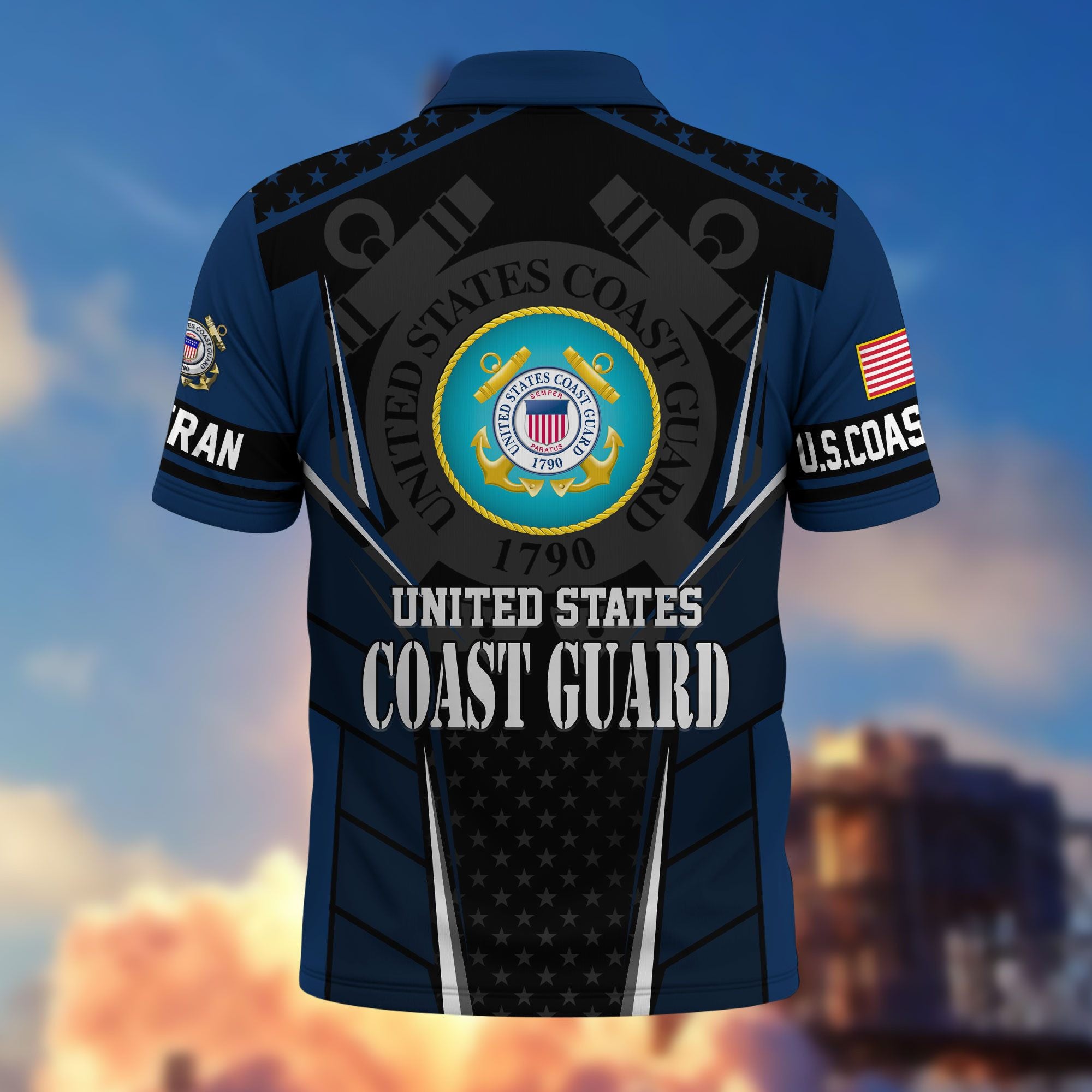 Premium US Veterans Polo Shirt, Gifts For US Veterans, Best Gifts On Father's Day, Armed Forces Day, Independence Day, Veterans Day.