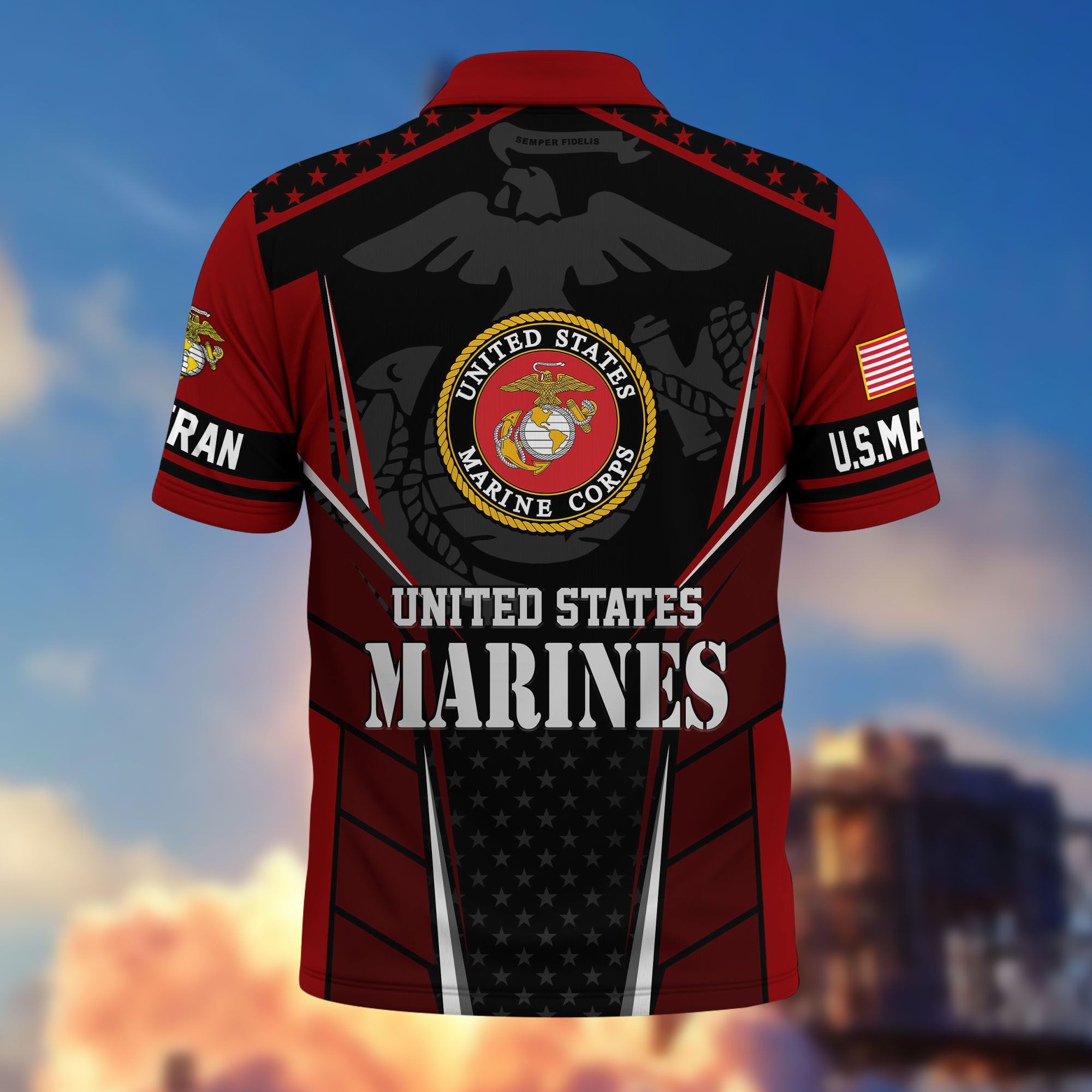 Premium US Veterans Polo Shirt, Gifts For US Veterans, Best Gifts On Father's Day, Armed Forces Day, Independence Day, Veterans Day.