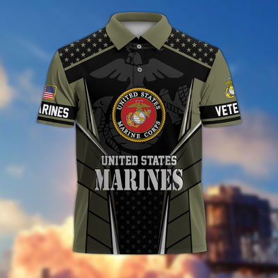 Premium US Veterans Polo Shirt, Gifts For US Veterans, Best Gifts On Father's Day, Armed Forces Day, Independence Day, Veterans Day.
