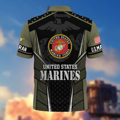 Premium US Veterans Polo Shirt, Gifts For US Veterans, Best Gifts On Father's Day, Armed Forces Day, Independence Day, Veterans Day.