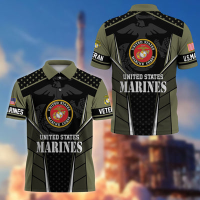 Premium US Veterans Polo Shirt, Gifts For US Veterans, Best Gifts On Father's Day, Armed Forces Day, Independence Day, Veterans Day.