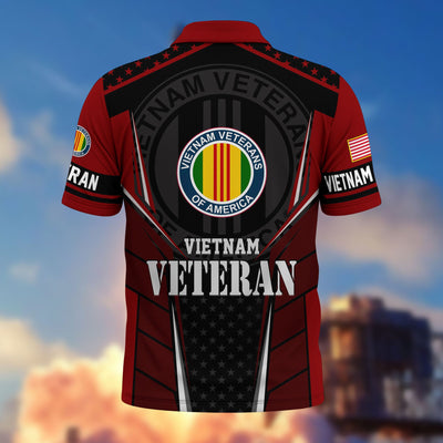 Premium US Veterans Polo Shirt, Gifts For US Veterans, Best Gifts On Father's Day, Armed Forces Day, Independence Day, Veterans Day.