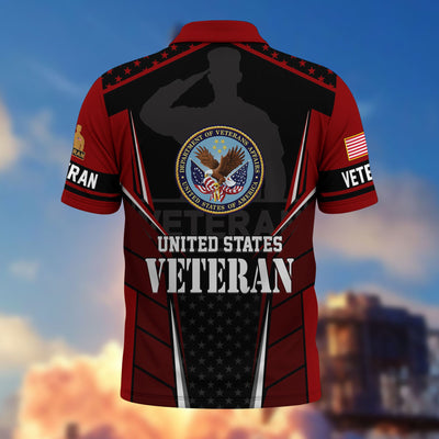 Premium US Veterans Polo Shirt, Gifts For US Veterans, Best Gifts On Father's Day, Armed Forces Day, Independence Day, Veterans Day.