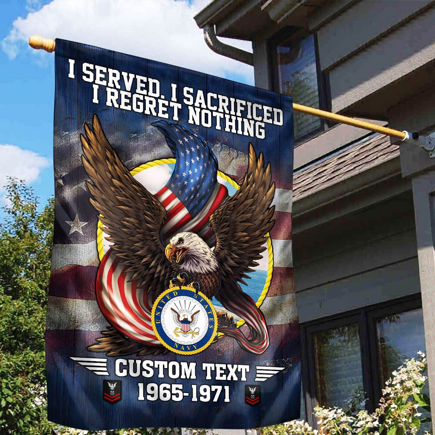 Premium Custom US Navy Flag, Gift For Navy Veteran, American Flag, Patriotic Flag, Garden Flag, House Flag