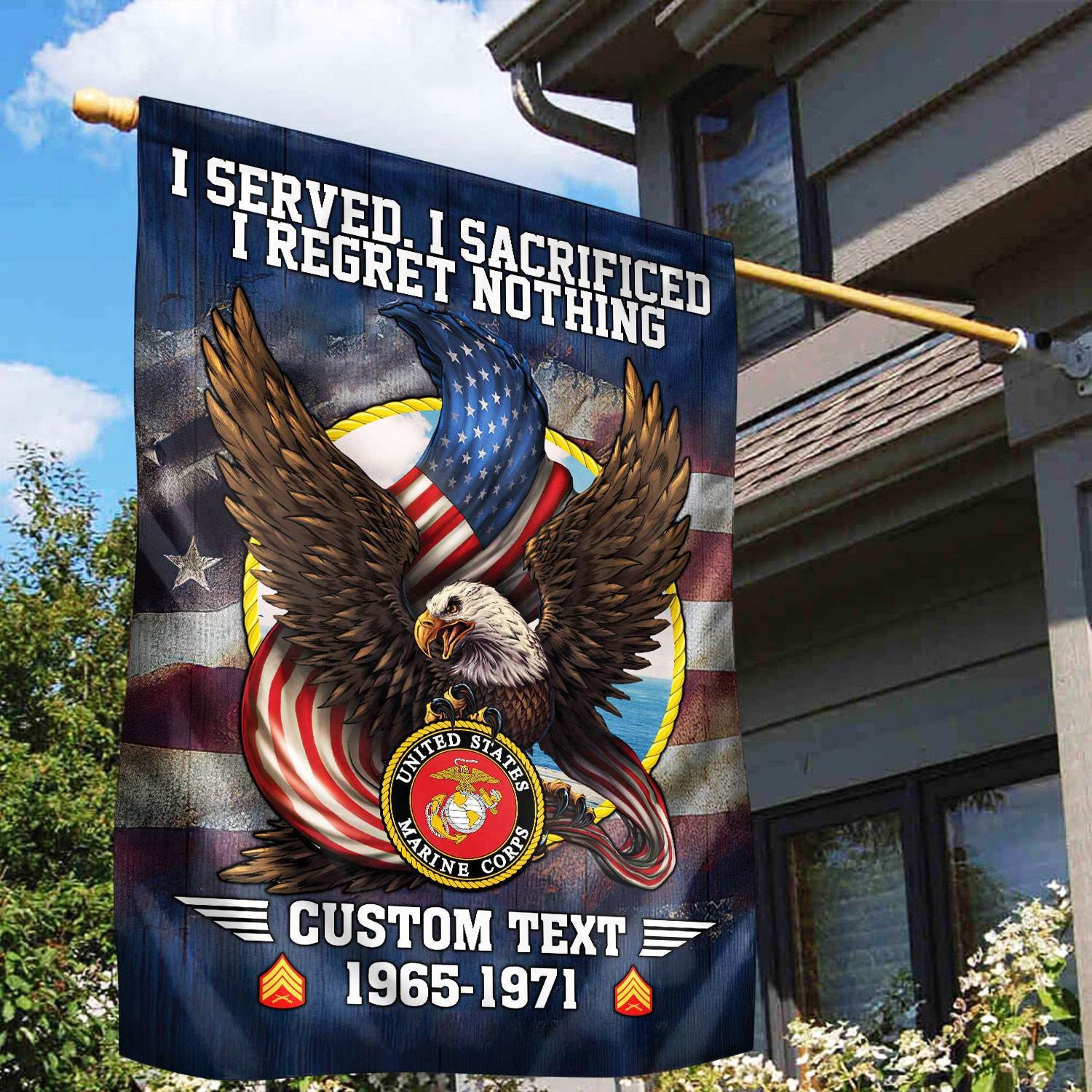 Premium Custom USMC Flag, Gift For Marine Veteran, American Flag, Patriotic Flag, Garden Flag, House Flag