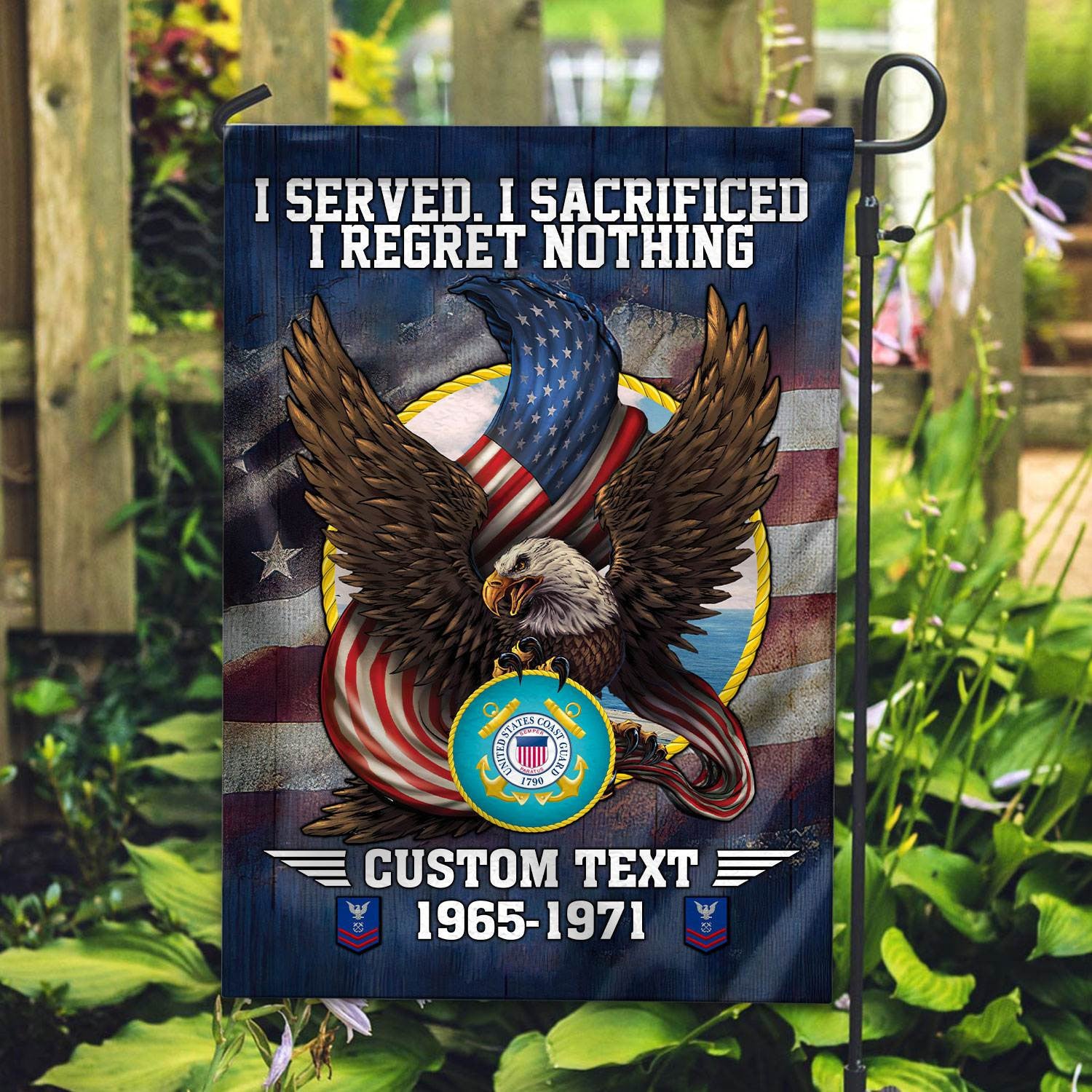 Premium Custom USCG Flag, Gift For Coast Guard Veteran, American Flag, Patriotic Flag, Garden Flag, House Flag