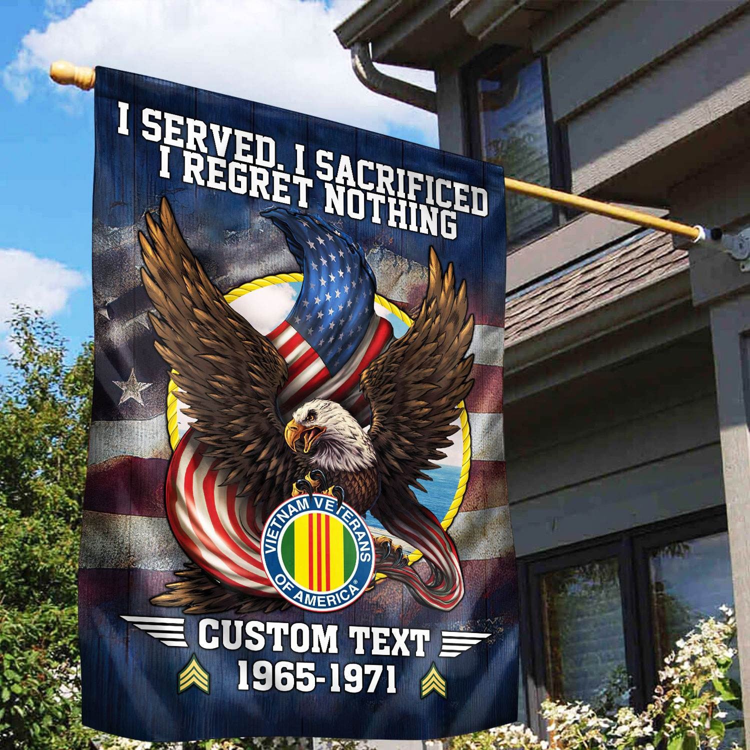Premium Custom Vietnam Veteran Flag, Gift For Vietnam Veteran, American Flag, Patriotic Flag, Garden Flag, House Flag