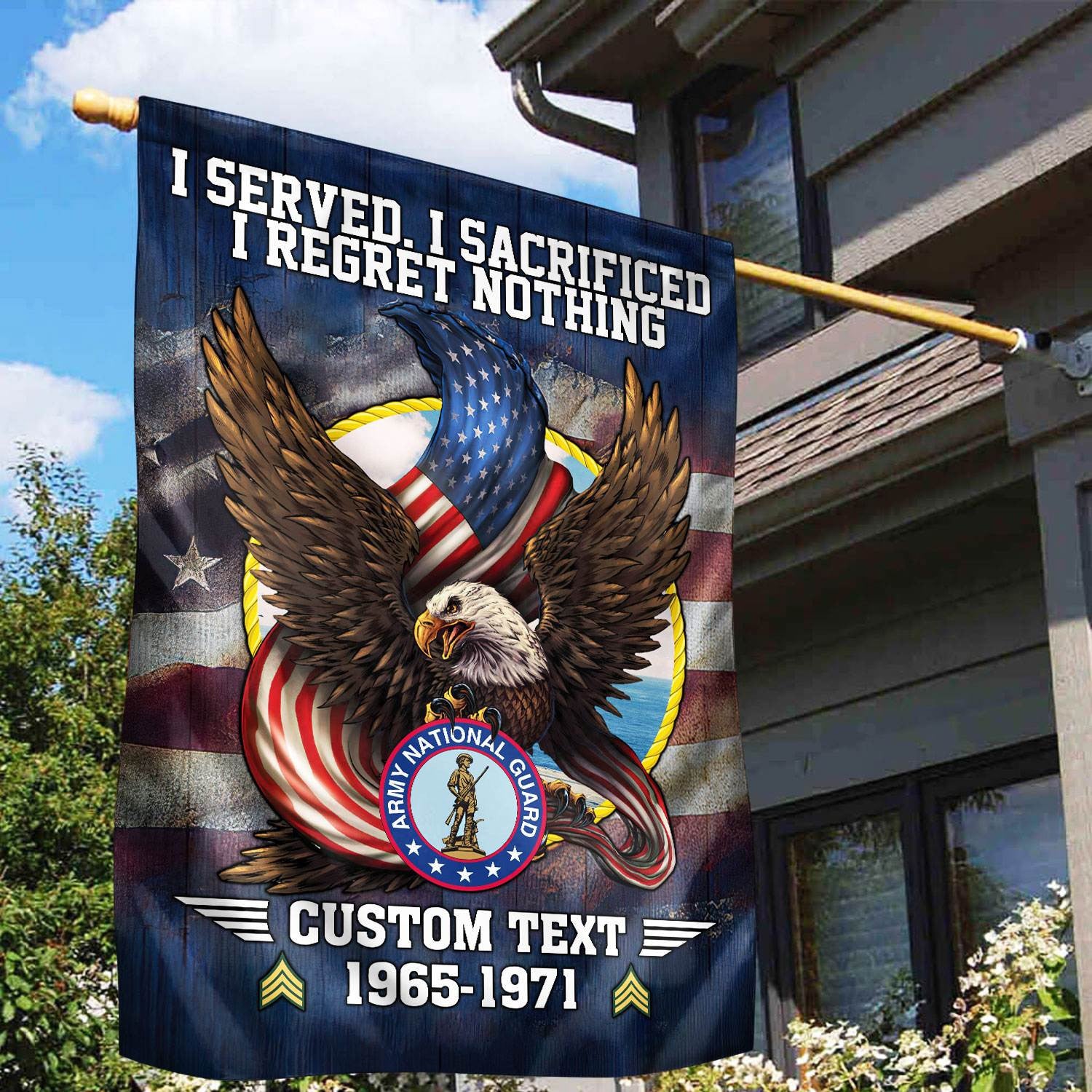 Premium Custom Army National Guard Veteran Flag, Gift For US Veteran, American Flag, Patriotic Flag, Garden Flag, House Flag