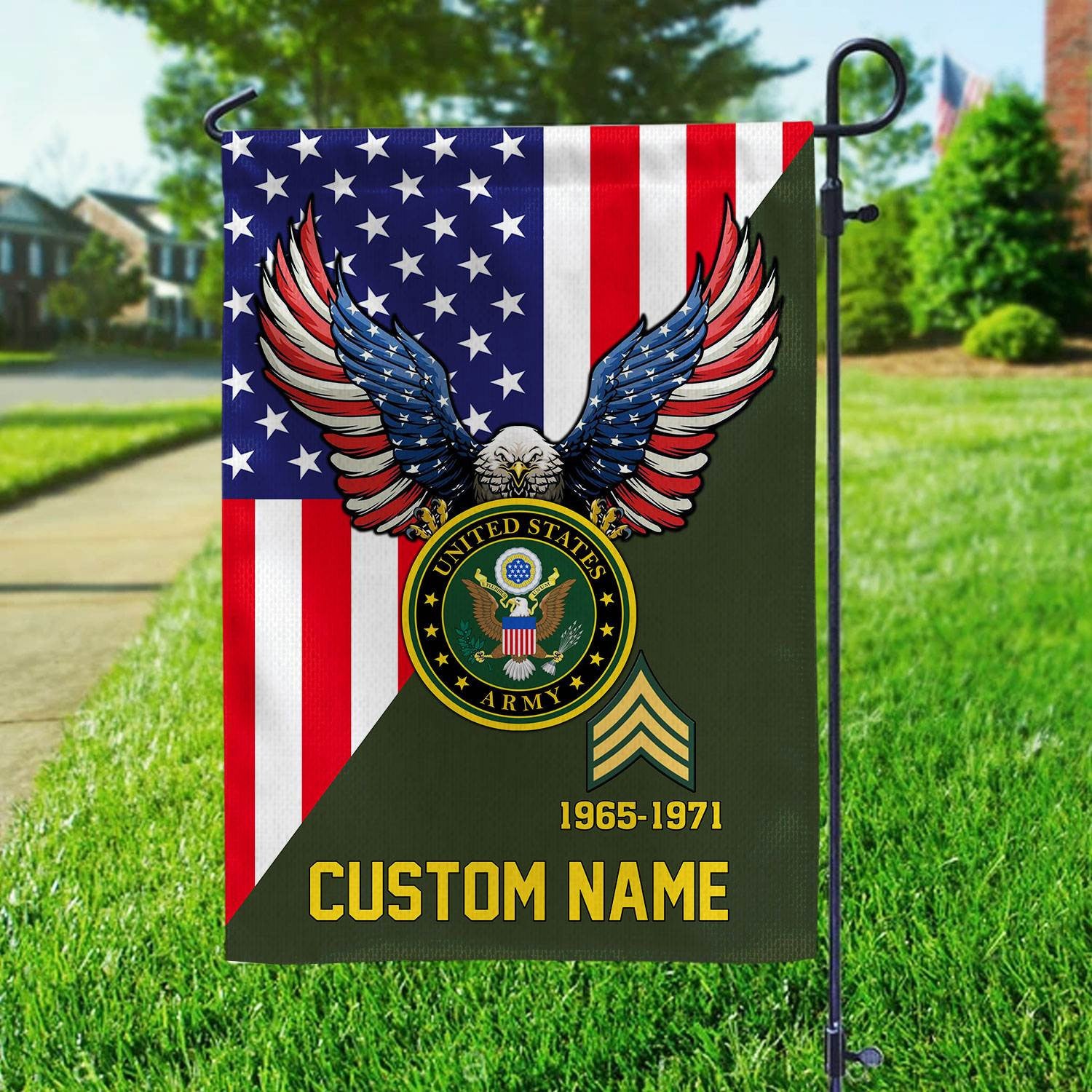 Premium Custom US Army Veteran Flag, Gift For Army Veteran, American Flag, Patriotic Flag, Garden Flag, House Flag, Gifts On Father's Day, Independence Day, Veterans Day.