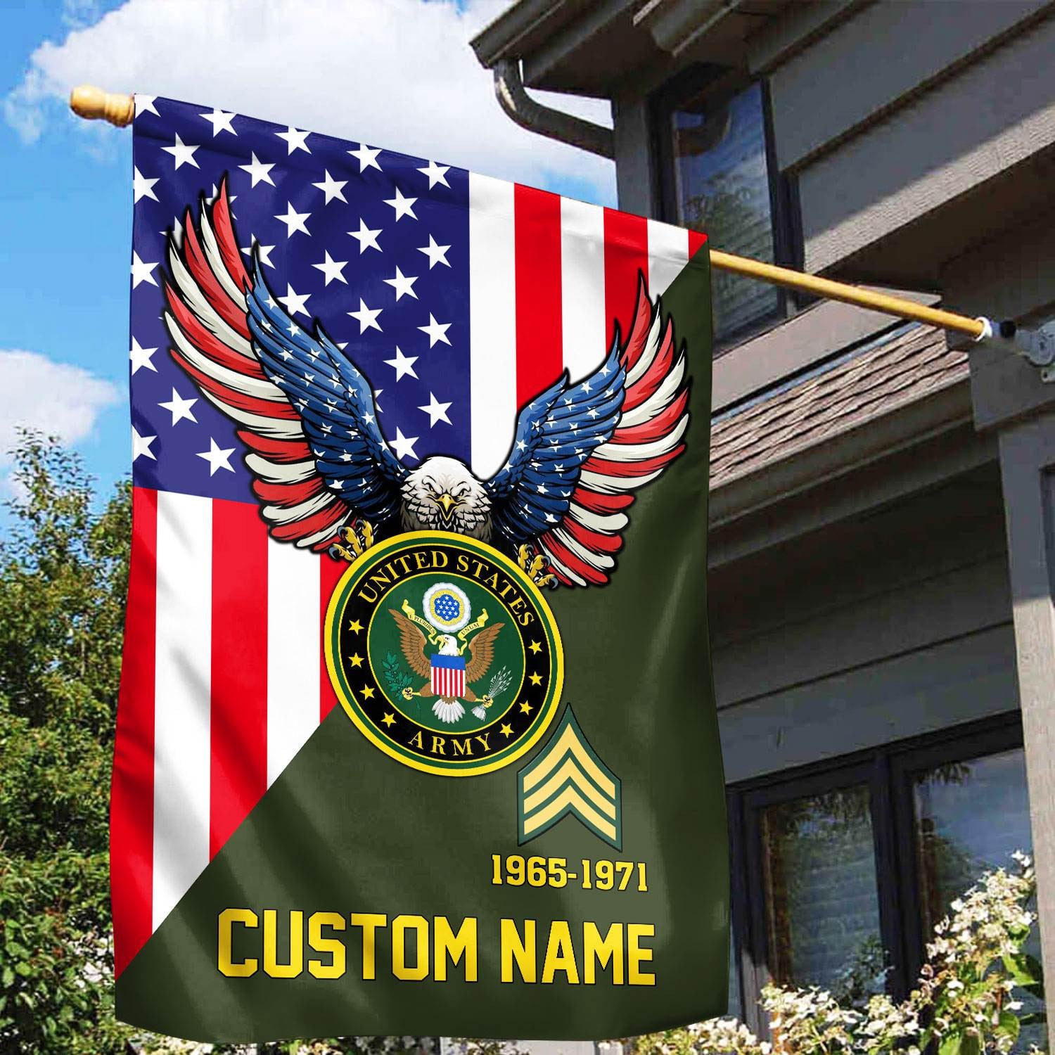 Premium Custom US Army Veteran Flag, Gift For Army Veteran, American Flag, Patriotic Flag, Garden Flag, House Flag, Gifts On Father's Day, Independence Day, Veterans Day.