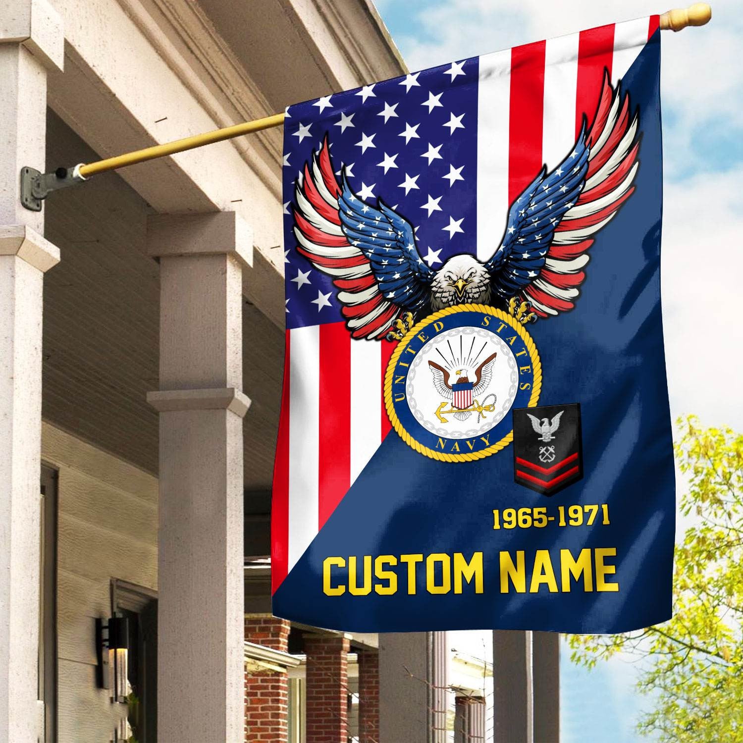 Premium Custom US Navy Veteran Flag, Gift For Navy Veteran, American Flag, Patriotic Flag, Garden Flag, House Flag, Gifts On Father's Day, Independence Day, Veterans Day.