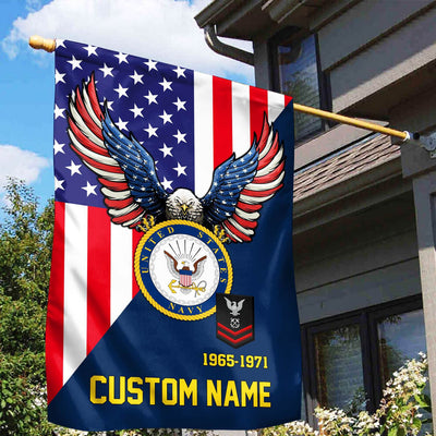 Premium Custom US Navy Veteran Flag, Gift For Navy Veteran, American Flag, Patriotic Flag, Garden Flag, House Flag, Gifts On Father's Day, Independence Day, Veterans Day.