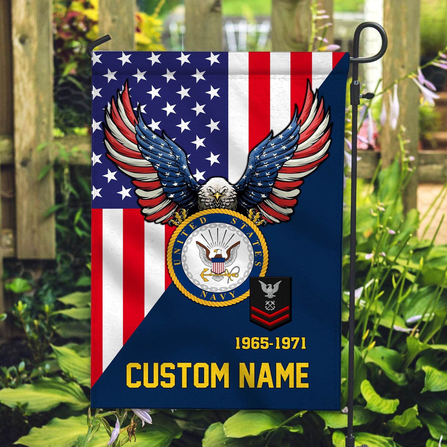 Premium Custom US Navy Veteran Flag, Gift For Navy Veteran, American Flag, Patriotic Flag, Garden Flag, House Flag, Gifts On Father's Day, Independence Day, Veterans Day.