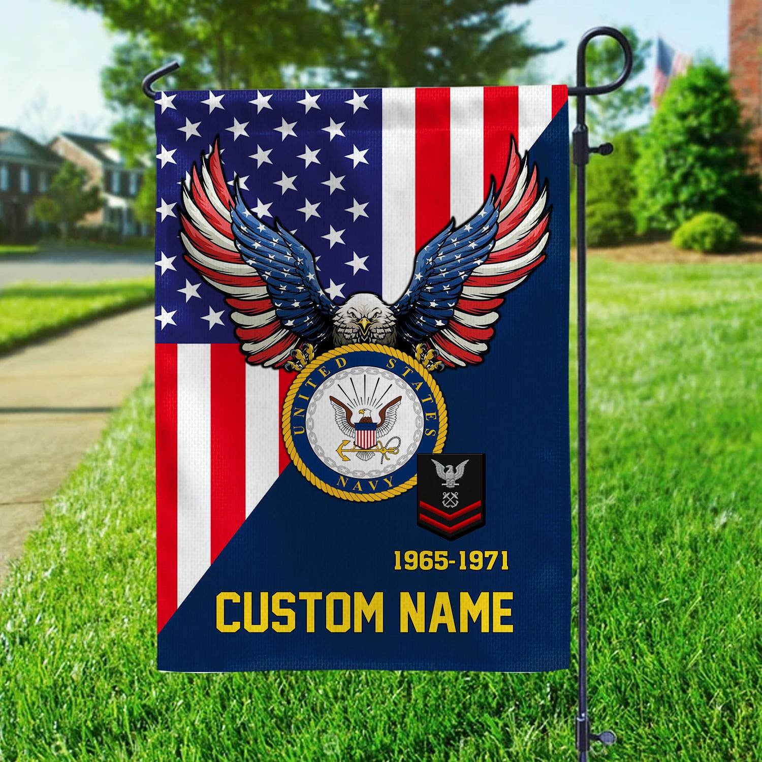 Premium Custom US Navy Veteran Flag, Gift For Navy Veteran, American Flag, Patriotic Flag, Garden Flag, House Flag, Gifts On Father's Day, Independence Day, Veterans Day.