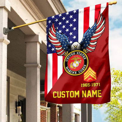 Premium Custom USMC Veteran Flag, Gift For Marine Veteran, American Flag, Patriotic Flag, Garden Flag, House Flag, Gifts On Father's Day, Independence Day, Veterans Day.