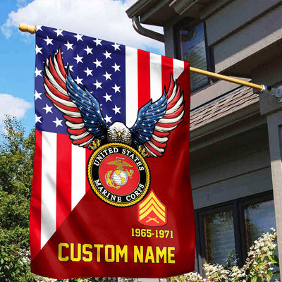 Premium Custom USMC Veteran Flag, Gift For Marine Veteran, American Flag, Patriotic Flag, Garden Flag, House Flag, Gifts On Father's Day, Independence Day, Veterans Day.
