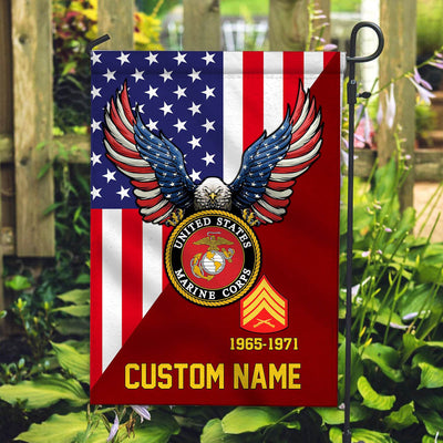 Premium Custom USMC Veteran Flag, Gift For Marine Veteran, American Flag, Patriotic Flag, Garden Flag, House Flag, Gifts On Father's Day, Independence Day, Veterans Day.