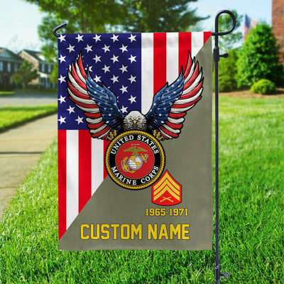 Premium Custom USMC Veteran Flag, Gift For Marine Veteran, American Flag, Patriotic Flag, Garden Flag, House Flag, Gifts On Father's Day, Independence Day, Veterans Day.