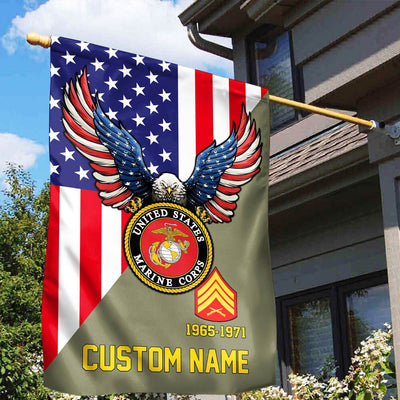 Premium Custom USMC Veteran Flag, Gift For Marine Veteran, American Flag, Patriotic Flag, Garden Flag, House Flag, Gifts On Father's Day, Independence Day, Veterans Day.