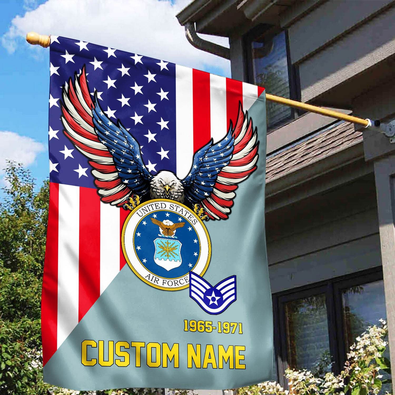 Premium Custom USAF Veteran Flag, Gift For Air Force Veteran, American Flag, Patriotic Flag, Garden Flag, House Flag, Gifts On Father's Day, Independence Day, Veterans Day.