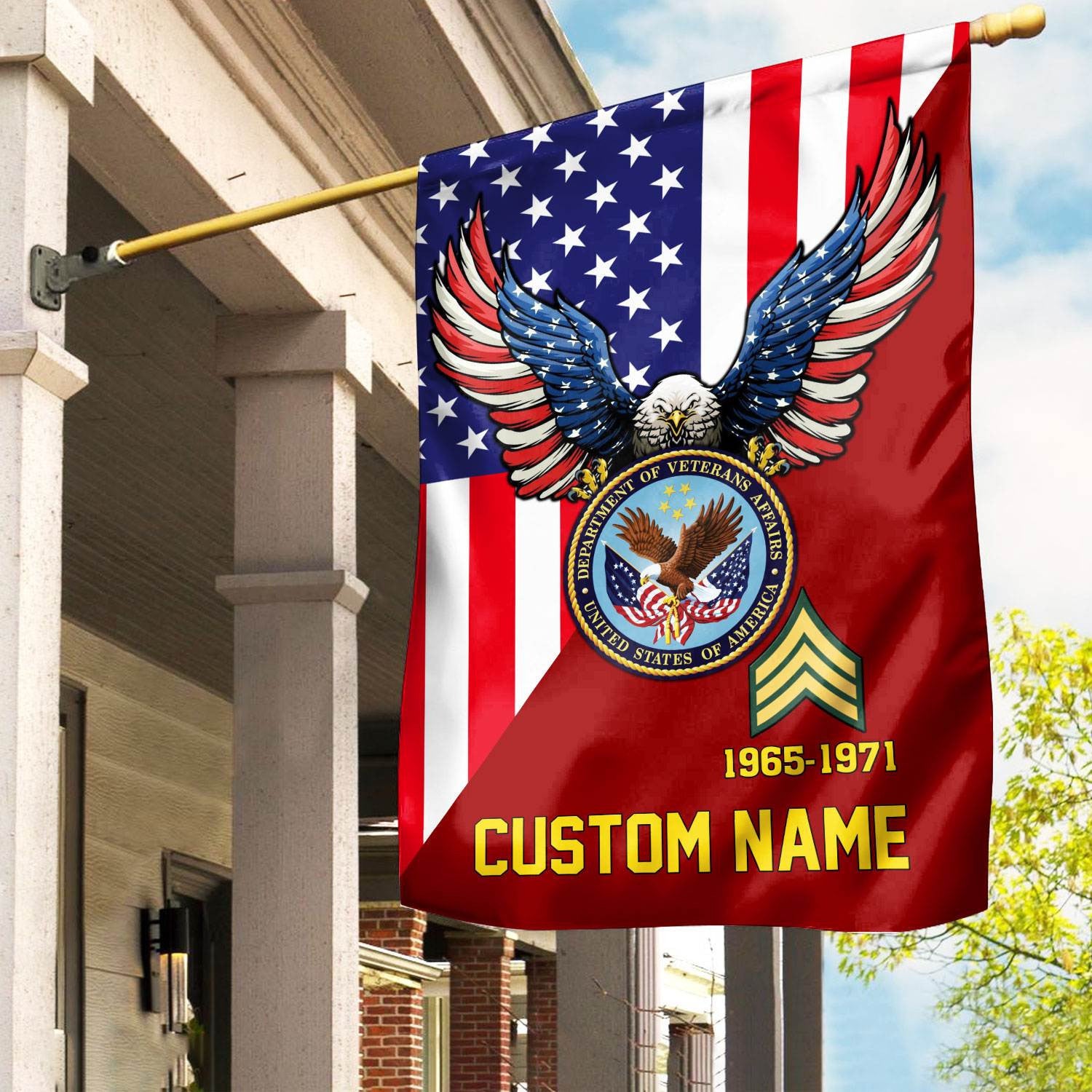 Premium Custom US Veteran Flag, Gift For US Veteran, American Flag, Patriotic Flag, Garden Flag, House Flag, Gifts On Father's Day, Independence Day, Veterans Day.