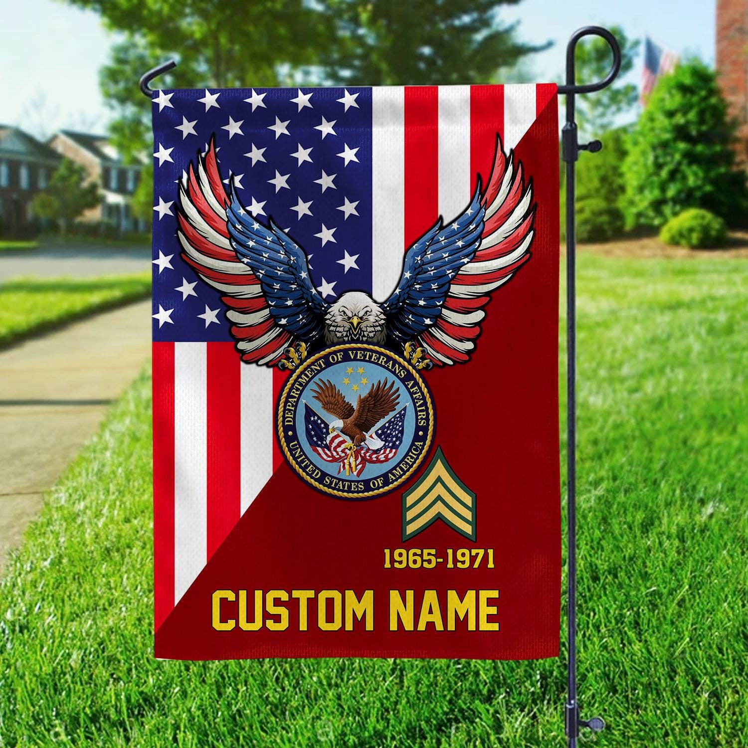 Premium Custom US Veteran Flag, Gift For US Veteran, American Flag, Patriotic Flag, Garden Flag, House Flag, Gifts On Father's Day, Independence Day, Veterans Day.
