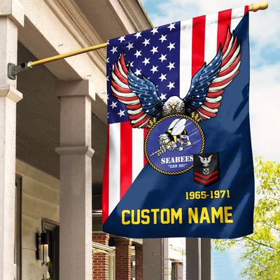 Premium Custom US Seabees Veteran Flag, Gift For Seabees Veteran, American Flag, Patriotic Flag, Garden Flag, House Flag, Gifts On Father's Day, Independence Day, Veterans Day.