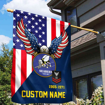 Premium Custom US Seabees Veteran Flag, Gift For Seabees Veteran, American Flag, Patriotic Flag, Garden Flag, House Flag, Gifts On Father's Day, Independence Day, Veterans Day.