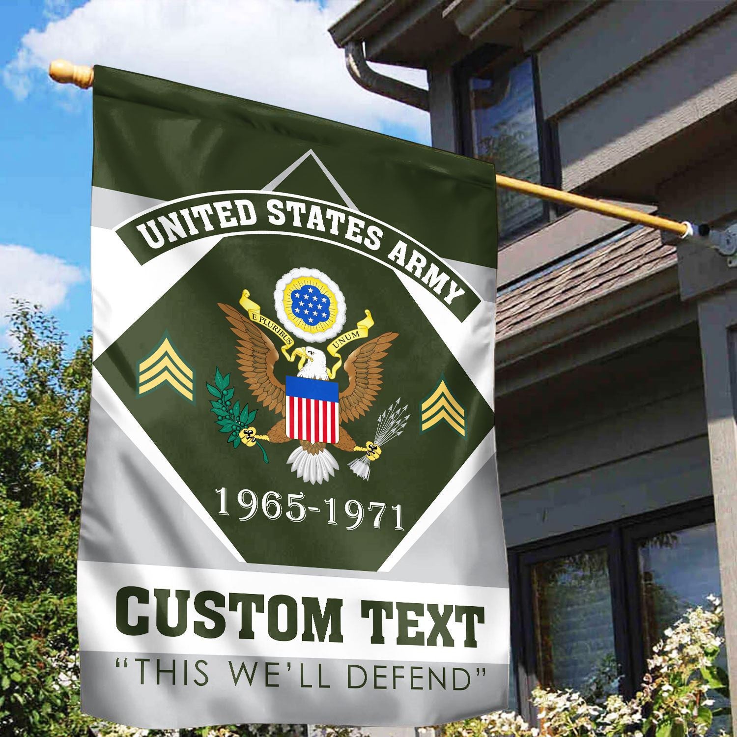 Premium Custom US Army Veteran Flag, Gift For Army Veteran, American Flag, Patriotic Flag, Garden Flag, House Flag, Gifts On Father's Day, Independence Day, Veterans Day.
