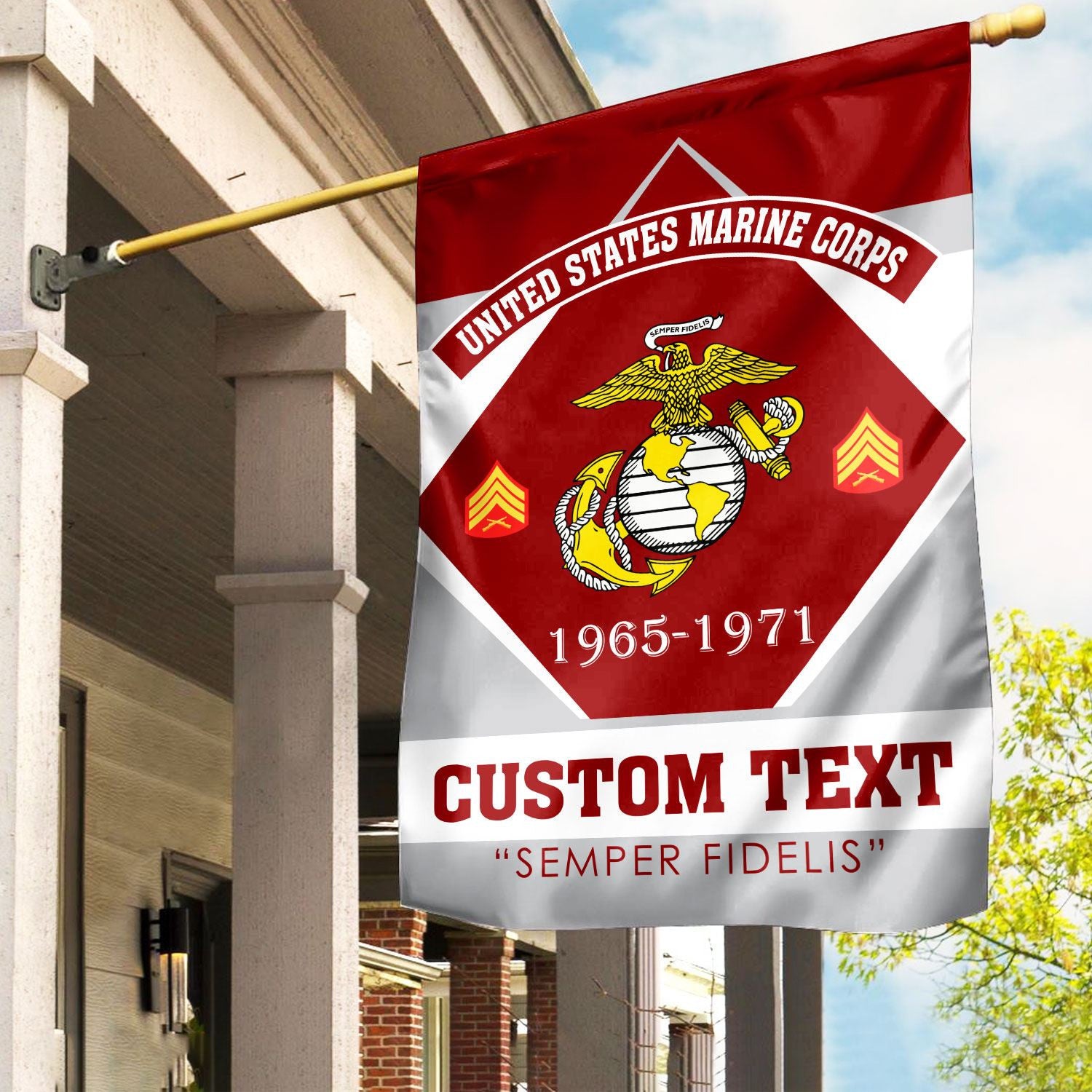 Premium Custom USMC Veteran Flag, Gift For Marine Veteran, American Flag, Patriotic Flag, Garden Flag, House Flag, Gifts On Father's Day, Independence Day, Veterans Day.